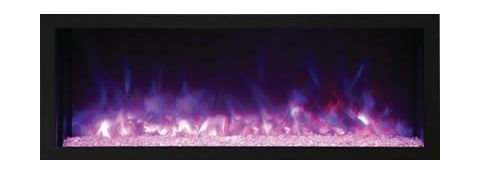 Amantii 60" Deep Indoor or Outdoor Electric Built-In only with black steel surround - BI-60-DEEP-XT