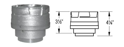 M&G DuraVent PelletVent Pro Appliance Adapter/Increaser - Galvalume - 3PVP-X4AD // 3PVP-X4AD