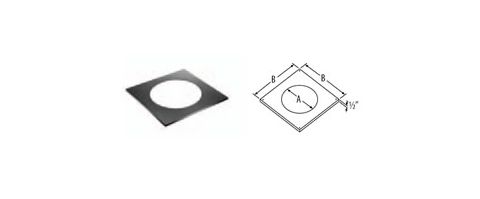 M&G DuraVent 5''-6'' DuraTech Trim Collar for Round Support Box - Square - 9345TS // 5DT-TC