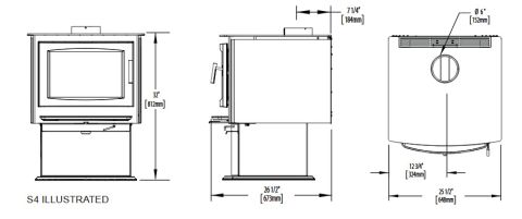 Napoleon S4 Wood Stove Dimensions