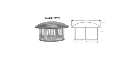 Selkirk MetalBest Ultra-Temp 14" EZ Top w/ Spark Arrestor 14S-EZCT/S