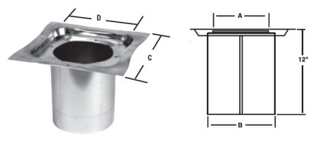 Selkirk MetalBest 10" Ultra-Temp Firestop / Joist Shield - 10S-JS