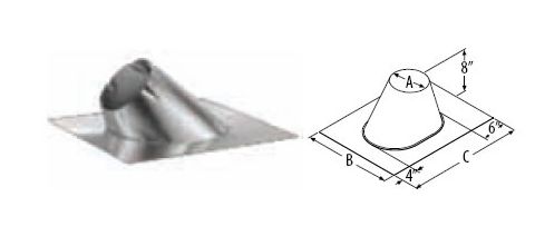 M&G DuraVent 10'' DuraTech Adjustable Roof Flashing 0/12 - 6/12 - 99149 // 10DT-F6