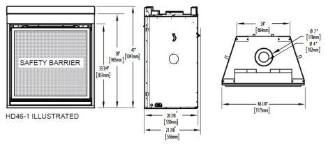 Napoleon-hd46-direct-vent-gas-fireplace-dimensions