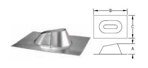 M&G DuraVent 6'' Oval Gas Vent Oval DSA Roof Flashing - 6GWFDSA // 6GWFDSA
