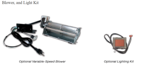 White Mountain Hearth Tahoe Premium 42 Clean-Face Direct-Vent Fireplace - Blower, and Light Kit