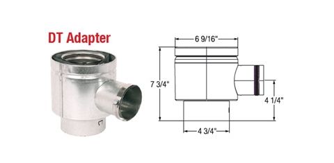 Selkirk 4 Ultimate Pellet Pipe DT Adapter - 824037 - 4UPP-DTA