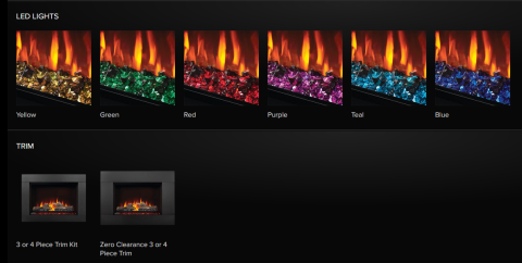Napoleon Cineview 26 Electric Fireplace Insert LED Lights and trim