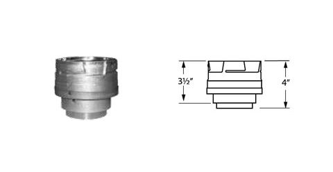 Security Chimneys 3" Secure Pellet Appliance Adapter/Increaser 3"-4" Black - 3SPVBLW4AB