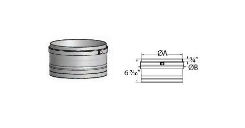 M&G DuraVent 9 FasNSeal Flexible Vent Male Adapter - FSA-9M-FNSM