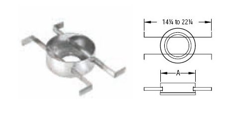 M&G DuraVent 4'' Round Gas Vent Round Bucket Support 3'' - 4'' - 3GVRS4 // 3GVRS4