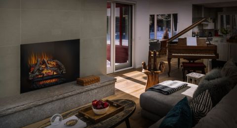 Napoleon Woodland 27 Electric Log Set installed in living room