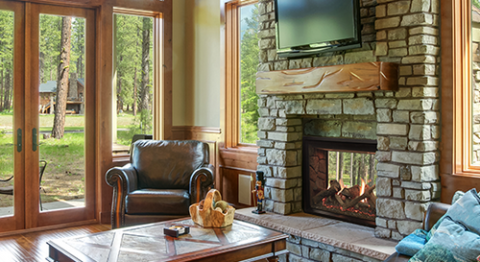 White Mountain Hearth Rushmore 40 See-Through Clean-Face Direct-Vent Fireplace - DVCT40CSP95