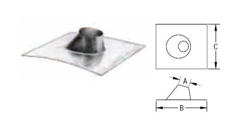 M&G DuraVent 6'' Round Gas Vent 6'' DSA Roof Flashing - 6GVFDSA // 6GVFDSA