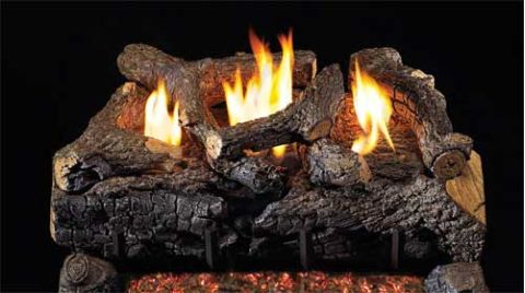 Real Fyre 18'' Evening Fyre Charred Vent Free Log Set - See Thru - ECVG18-2-18