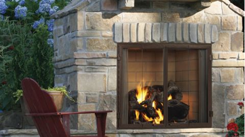 Majestic Castlewood 50" Outdoor Wood Fireplace - ODCASTLEWD-50