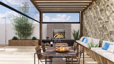 Riverside Outdoor Gas Fireplace 42 inches, installed