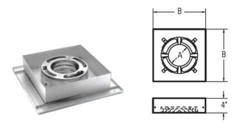 M&G DuraVent 6'' DuraPlus Flat Ceiling Support Box - 9047N // 6DP-FCS