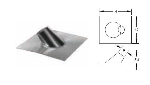 M&G DuraVent 7'' Round Gas Vent Steep Roof Flashing - 7GVFSR // 7GVFSR