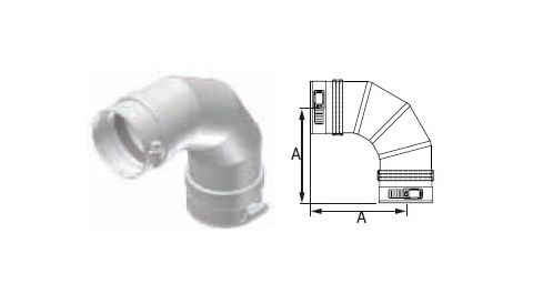 M&G DuraVent 4'' FasNSeal Elbow Appliance Adapter - FSA-ELB4 // FSA-ELB4