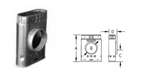M&G DuraVent 4" Oval Gas Vent Short Snout Oval Tee - 4GWTST