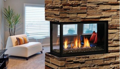 Kingsman Multi-Sided Clean View Peninsula Direct Vent Fireplace - Ceramic - MCVP42H