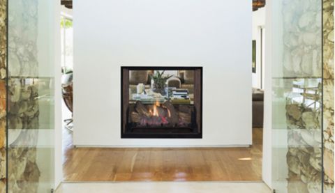 Superior 40" Direct-Vent Fireplace, Top Vent, See-Through, Louverless - DRT63ST