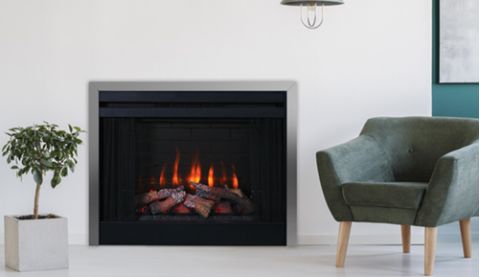 Superior 36" Electric Fireplaces, Radiant, Front View - ERT3036