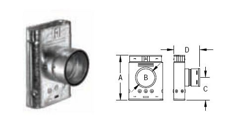 M&G DuraVent 4'' Oval Gas Vent Standard Oval Tee - 4GWT // 4GWT