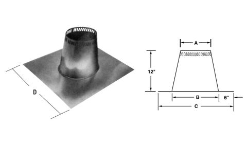 Selkirk MetalBest 6" Ultra-Temp Tall Cone Flat Roof Flashing - 6T-TF
