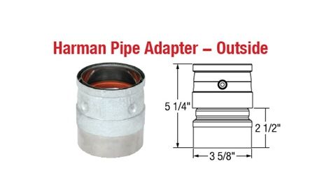 Selkirk 3 Ultimate Pellet Pipe Harman Pipe Adapter - Outside - 823028 - 3UPP-HAA1