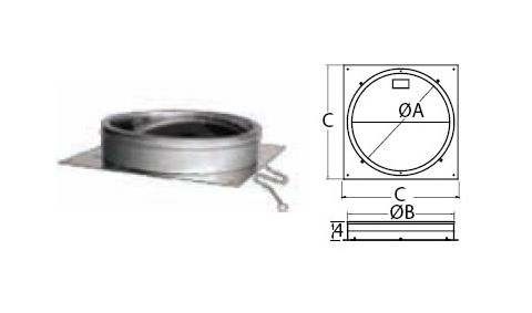 M&G DuraVent 24'' DuraTech Anchor Plate w/Damper - 99842 // 24DT-APD