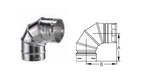 M&G DuraVent 6'' Round Gas Vent 90 Degree Adjustable Elbow - 6GVL90 // 6GVL90
