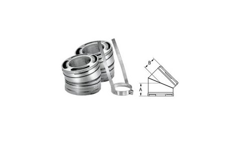 M&G DuraVent 7'' DuraPlus 15 Degree Elbow Kit - Galvalume - 9164KIT // 7DP-E15