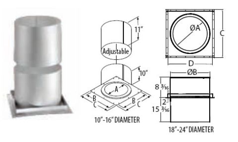 M&G DuraVent 14'' DuraTech Firestop Radiation Shield - 99347 // 14DT-FRS