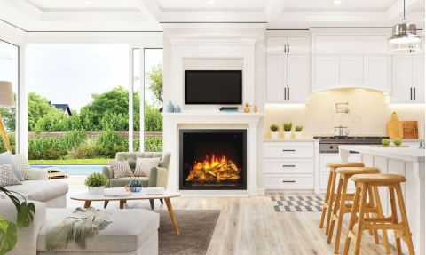 Napoleon Elevation Electric Fireplace NEFB36H-MF installed