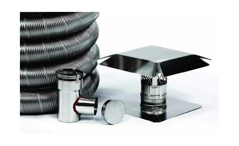 National Chimney 4 Inch Inside Diameter M-FLEX 35 Foot Pellet/Corn Liner Kit - SKU: CB435KITP