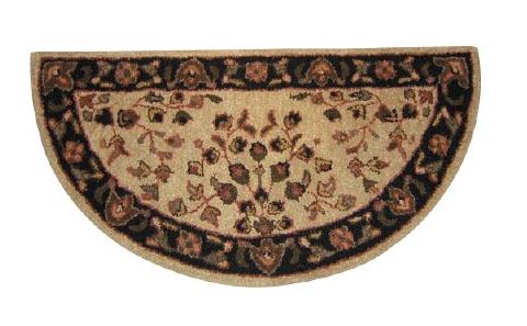 Uniflame Beige with Black Hand Tufted 100% Wool Rug - R-1001