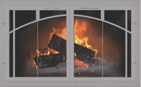 Thermo-Rite Normandy Supreme Custom Glass Fireplace Door - Welded Aluminum - NORMANDY-SUPREME (shown in Textured Grey Iron)