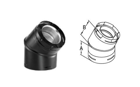 M&G DuraVent 4x6 DirectVent Pro 45 Degree Elbow - Galvanized - 46DVA-E45 // 46DVA-E45