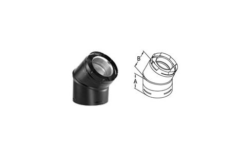 M&G DuraVent 4x6 DirectVent Pro 45 Degree Elbow - Black - 46DVA-E45B // 46DVA-E45B