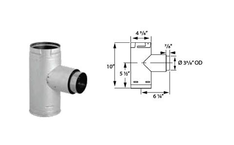 Security Chimneys 3" Secure Pellet 4" Diameter with 3" Adapter Branch - 3SPVTABW4