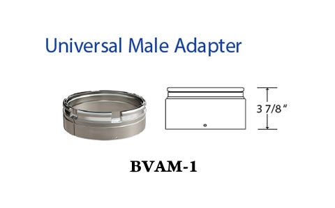 DuraVent 12 B-Vent 1/4 Universal Male Adapter - 12BVAM-1