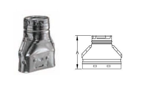 M&G DuraVent 5'' Oval Gas Vent Oval-to-Round Adapter - 5GWAOR // 5GWAOR