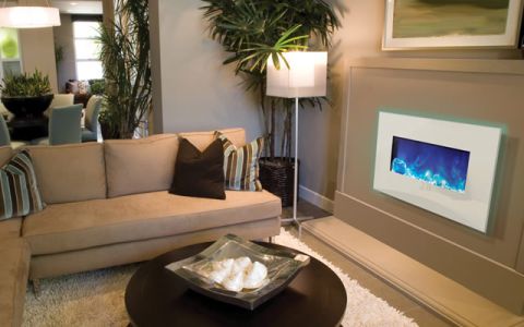 Amantii 26'' Electric Unit with White Glass Surround - WM-BI-26-3623-WHTGLS
