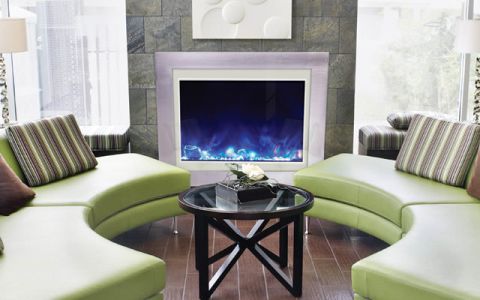 Amantii 39'' Zero Clearance Unit with 41'' x 34'' White Glass Surround - ZECL-39-4134-WHTGLS