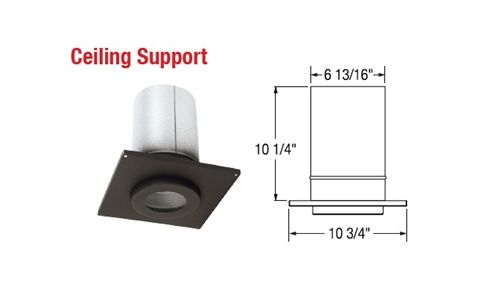 Selkirk 3 Ultimate Pellet Pipe Ceiling Support - Black - 823012 - 3UPP-CSB