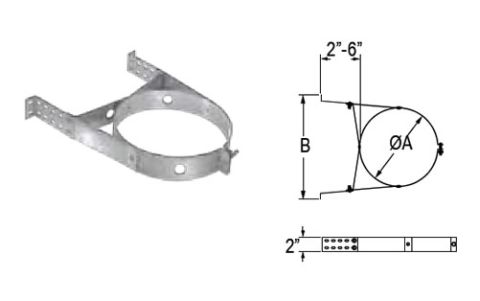 M&G DuraVent 6'' DuraPlus Adjustable Wall Strap - 9069 // 6DP-AWS