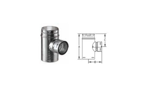 M&G DuraVent 5'' Round Gas Vent Increaser Tee 5'' x 3'' - 5GVTR3 // 5GVTR3