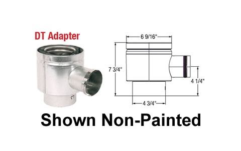 Selkirk 4 Inch Inner Diameter Ultimate Pellet Pipe DT Adapter - Black - SKU: 4UPP-DTAB / 824037B